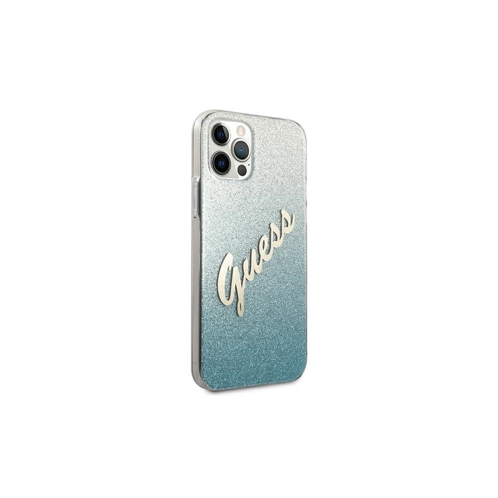Etui Guess GUHCP12LPCUGLSBL Apple iPhone 12 Pro Max niebieski/blue hardcase Glitter Gradient Script
