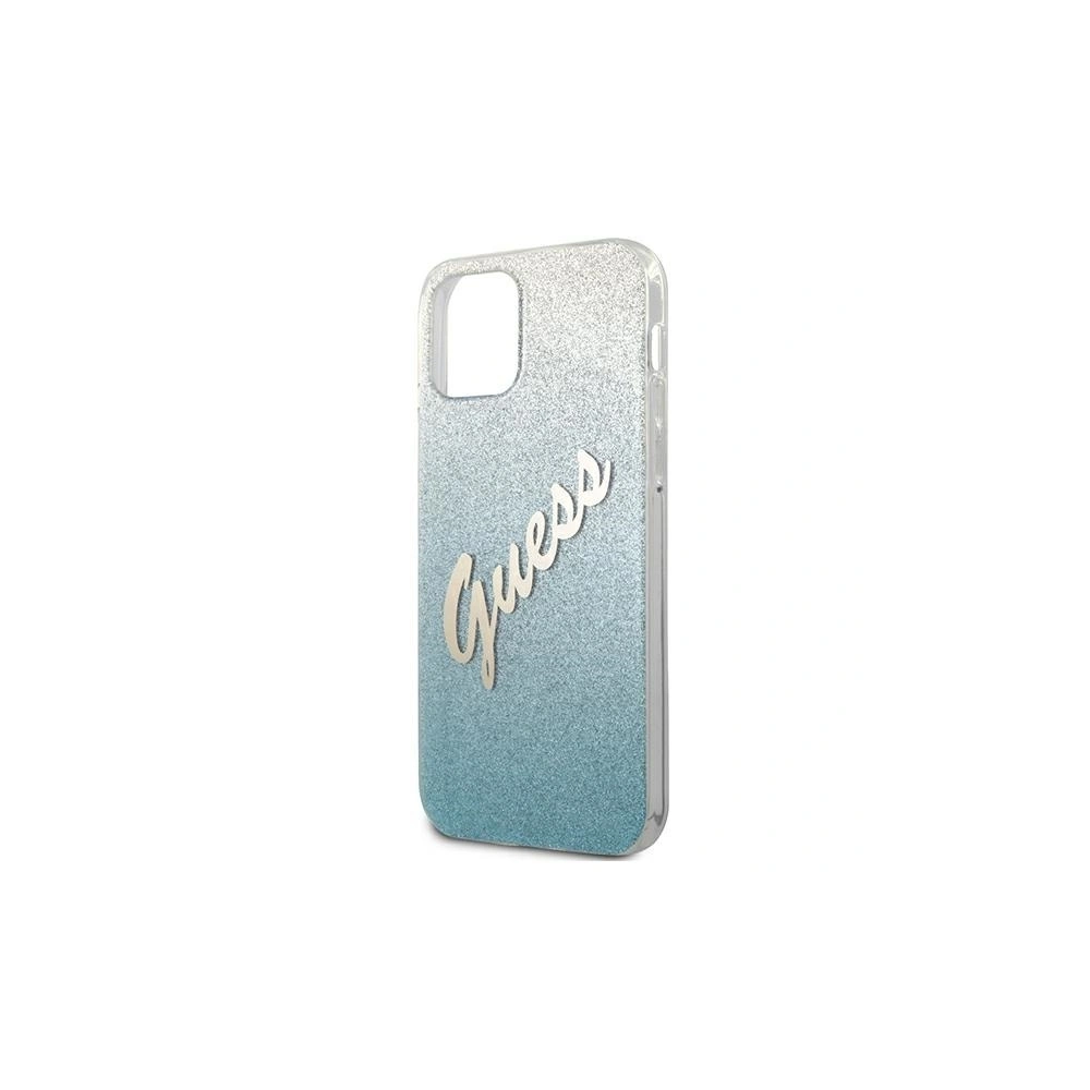 Etui Guess GUHCP12LPCUGLSBL Apple iPhone 12 Pro Max niebieski/blue hardcase Glitter Gradient Script