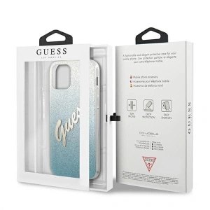 Buy Guess GUHCP12LPCUGLSBL Apple iPhone 12 Pro Max blue hardcase Glitter Gradient Script - GUE836BLU - {ean13} - Home Screen Store Europe