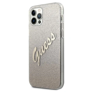 Buy Guess GUHCP12LPCUGLSGO Apple iPhone 12 Pro Max gold hardcase Glitter Gradient Script - GUE837GLD - {ean13} - Home Screen Store Europe