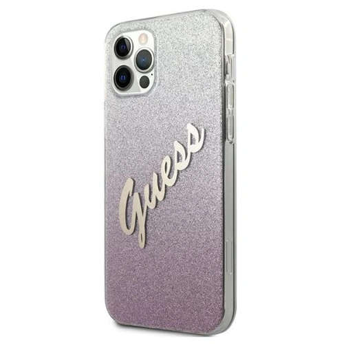 Kup Etui Guess GUHCP12LPCUGLSPI Apple iPhone 12 Pro Max różowy/pink hardcase Glitter Gradient Script - GUE838PNK - {ean13} - Sklep Home Screen
