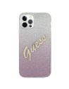 Buy Guess GUHCP12LPCUGLSPI Apple iPhone 12 Pro Max pink hardcase Glitter Gradient Script - GUE838PNK - {ean13} - Home Screen Store Europe