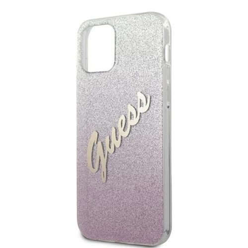 Buy Guess GUHCP12LPCUGLSPI Apple iPhone 12 Pro Max pink hardcase Glitter Gradient Script - GUE838PNK - {ean13} - Home Screen Store Europe