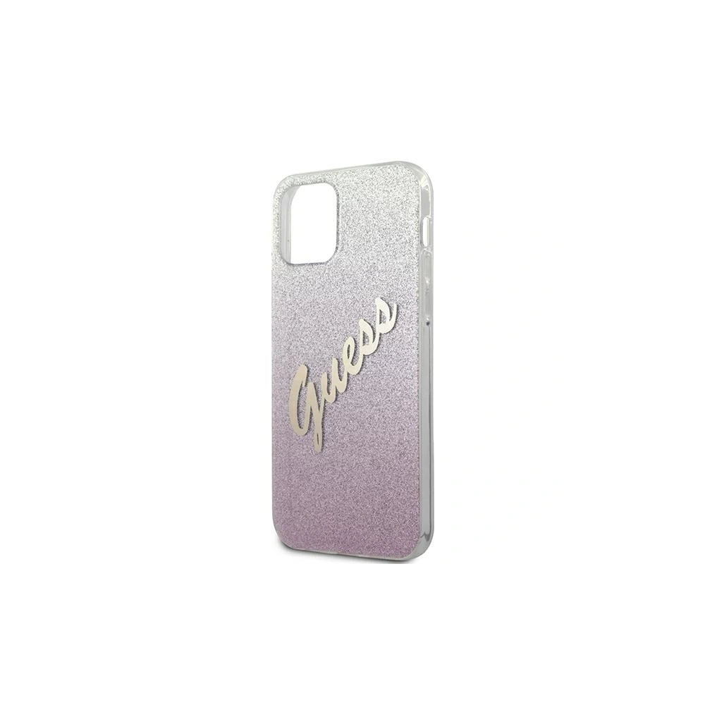 Etui Guess GUHCP12LPCUGLSPI Apple iPhone 12 Pro Max różowy/pink hardcase Glitter Gradient Script