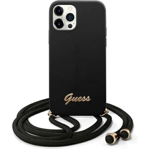 Etui Guess GUHCP12MLSCLMGBK Apple iPhone 12/12 Pro czarny/black hardcase Metal Logo Cord