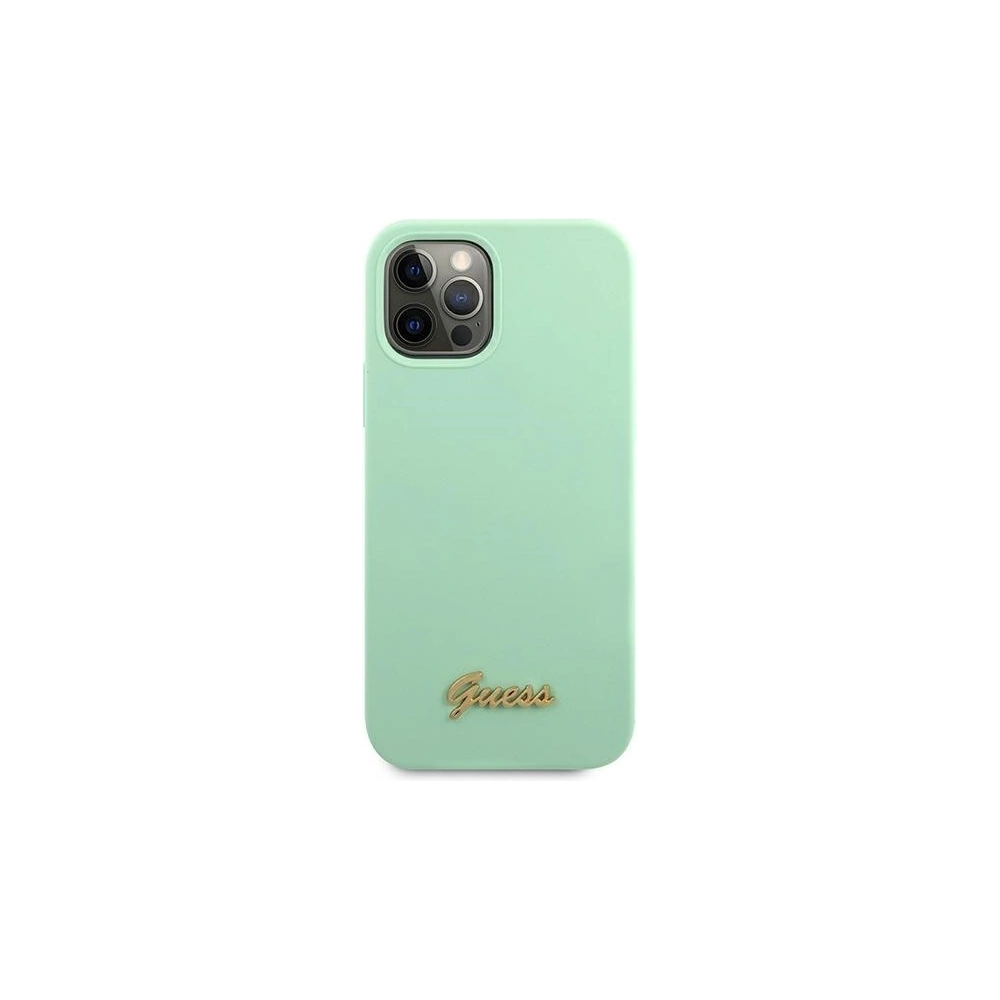 Etui Guess GUHCP12MLSLMGGN Apple iPhone 12/12 Pro zielony/green hardcase Metal Logo Script