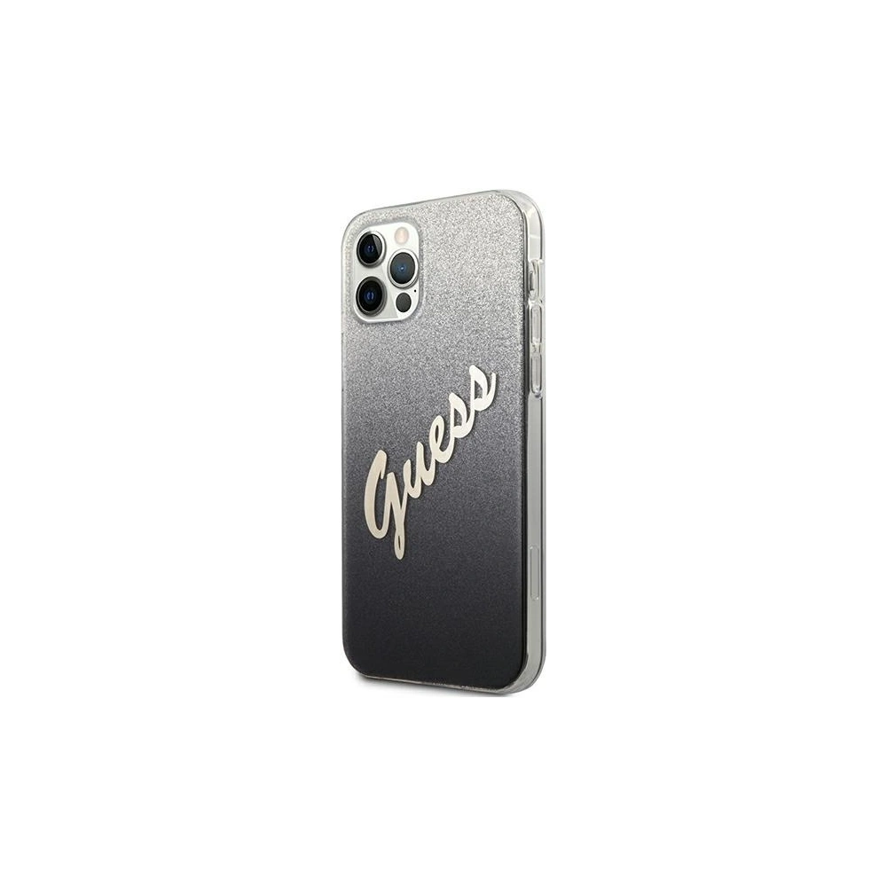 Etui Guess GUHCP12MPCUGLSBK Apple iPhone 12/12 Pro czarny/black hardcase Glitter Gradient Script