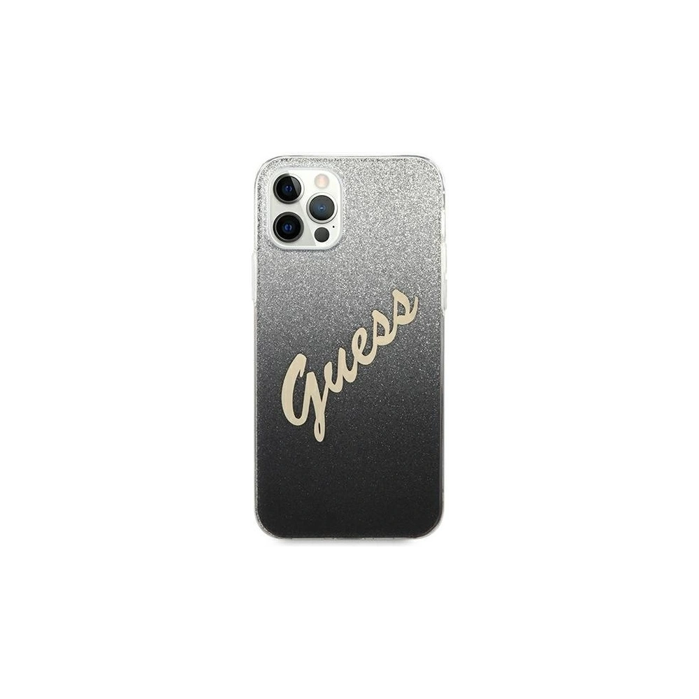 Etui Guess GUHCP12MPCUGLSBK Apple iPhone 12/12 Pro czarny/black hardcase Glitter Gradient Script