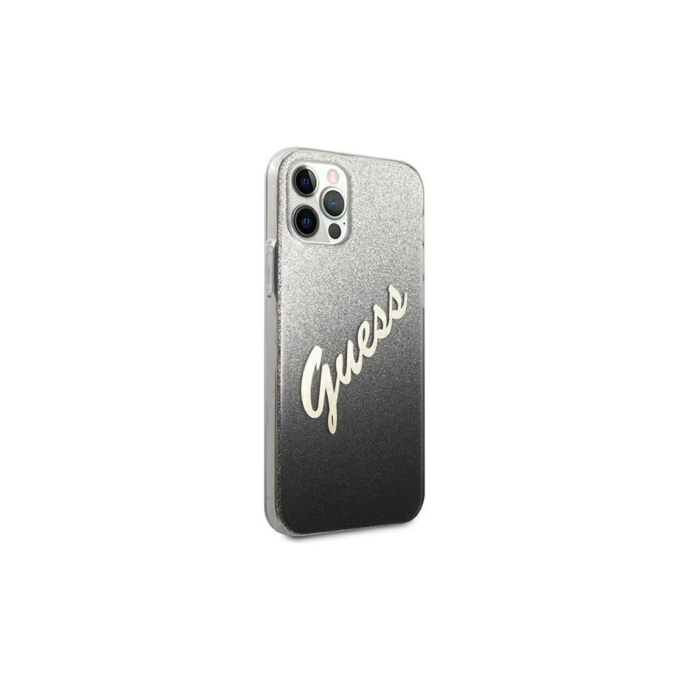 Etui Guess GUHCP12MPCUGLSBK Apple iPhone 12/12 Pro czarny/black hardcase Glitter Gradient Script