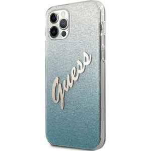 Kup Etui Guess GUHCP12MPCUGLSBL Apple iPhone 12/12 Pro kék/kék kemény tok Glitter Gradient Script - GUE849BLU - {ean13} - Sklep Home Screen