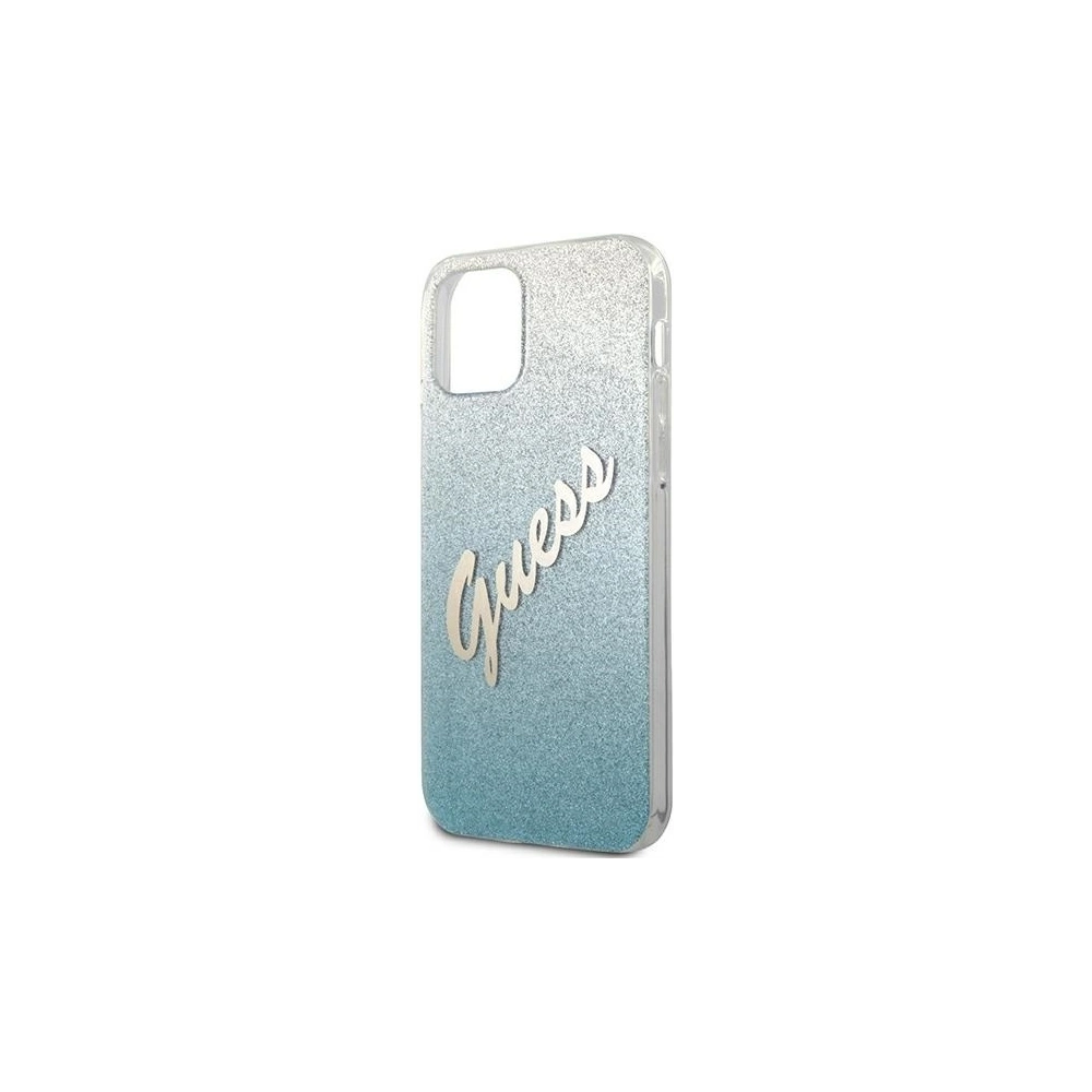 Etui Guess GUHCP12MPCUGLSBL Apple iPhone 12/12 Pro niebieski/blue hardcase Glitter Gradient Script