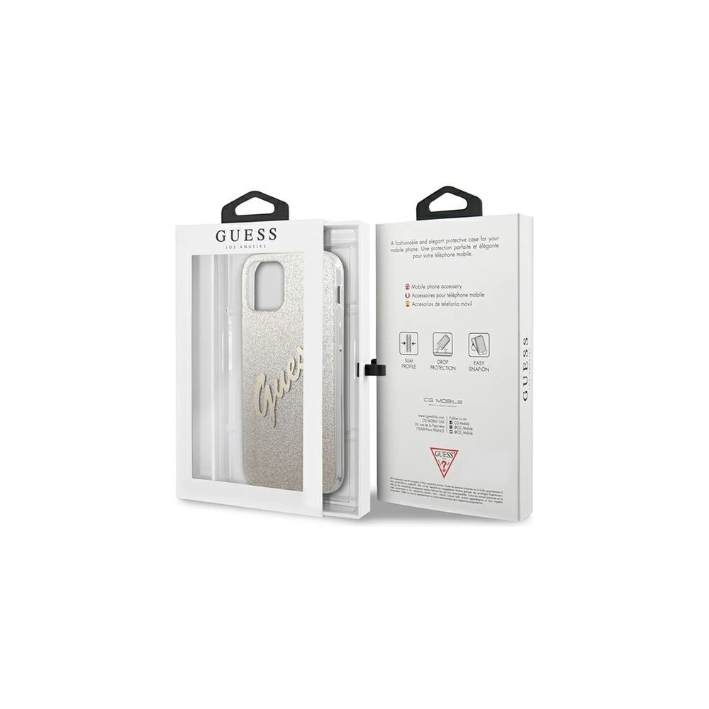 Etui Guess GUHCP12MPCUGLSGO Apple iPhone 12/12 Pro złoty/gold hardcase Glitter Gradient Script