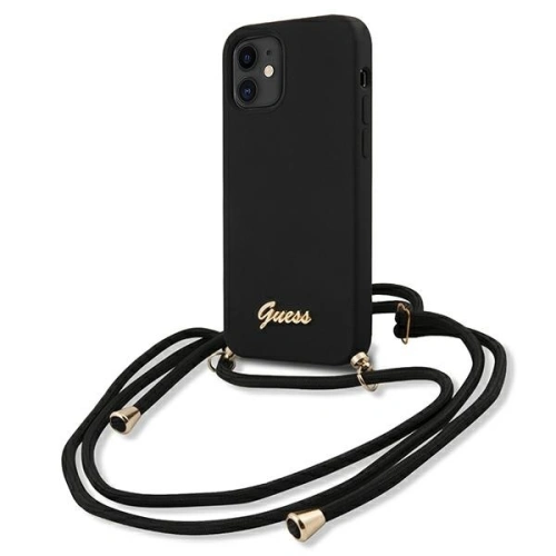 Kup Etui Guess GUHCP12SLSCLMGBK Apple iPhone 12 mini fekete/hardcase fém logó zsinór - GUE852BLK - {ean13} - Sklep Home Screen