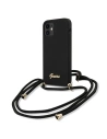 Guess Apple Tasche GUHCP12SLSCLMGBK iPhone 12 mini schwarz/schwarz Hardcase Metall Logo Cord