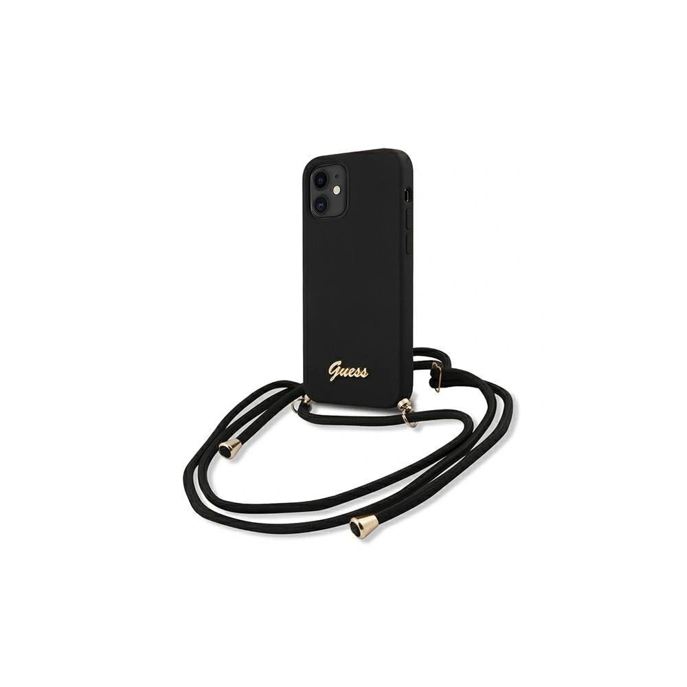 Etui Guess GUHCP12SLSCLMGBK Apple iPhone 12 mini czarny/black hardcase Metal Logo Cord