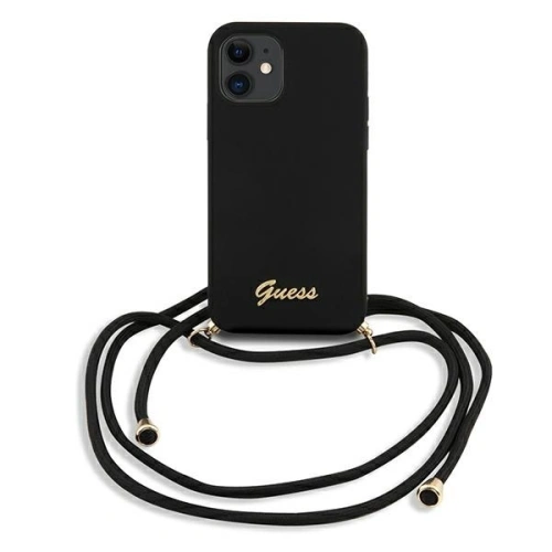 Kup Etui Guess GUHCP12SLSCLMGBK Apple iPhone 12 mini fekete/hardcase fém logó zsinór - GUE852BLK - {ean13} - Sklep Home Screen