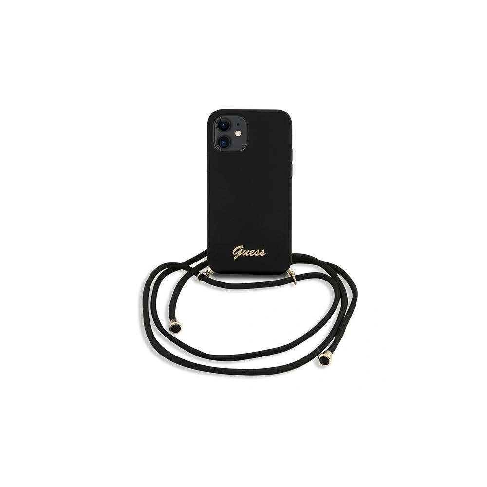 Etui Guess GUHCP12SLSCLMGBK Apple iPhone 12 mini czarny/black hardcase Metal Logo Cord