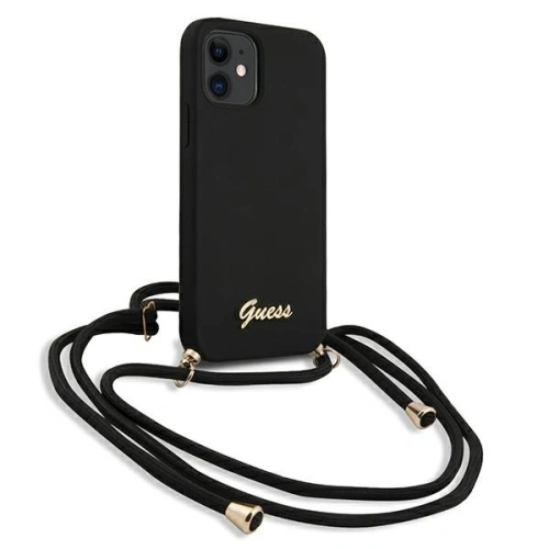 Kup Guess Apple Tasche GUHCP12SLSCLMGBK iPhone 12 mini schwarz/schwarz Hardcase Metall Logo Cord - GUE852BLK - {ean13} - Sklep Home Screen
