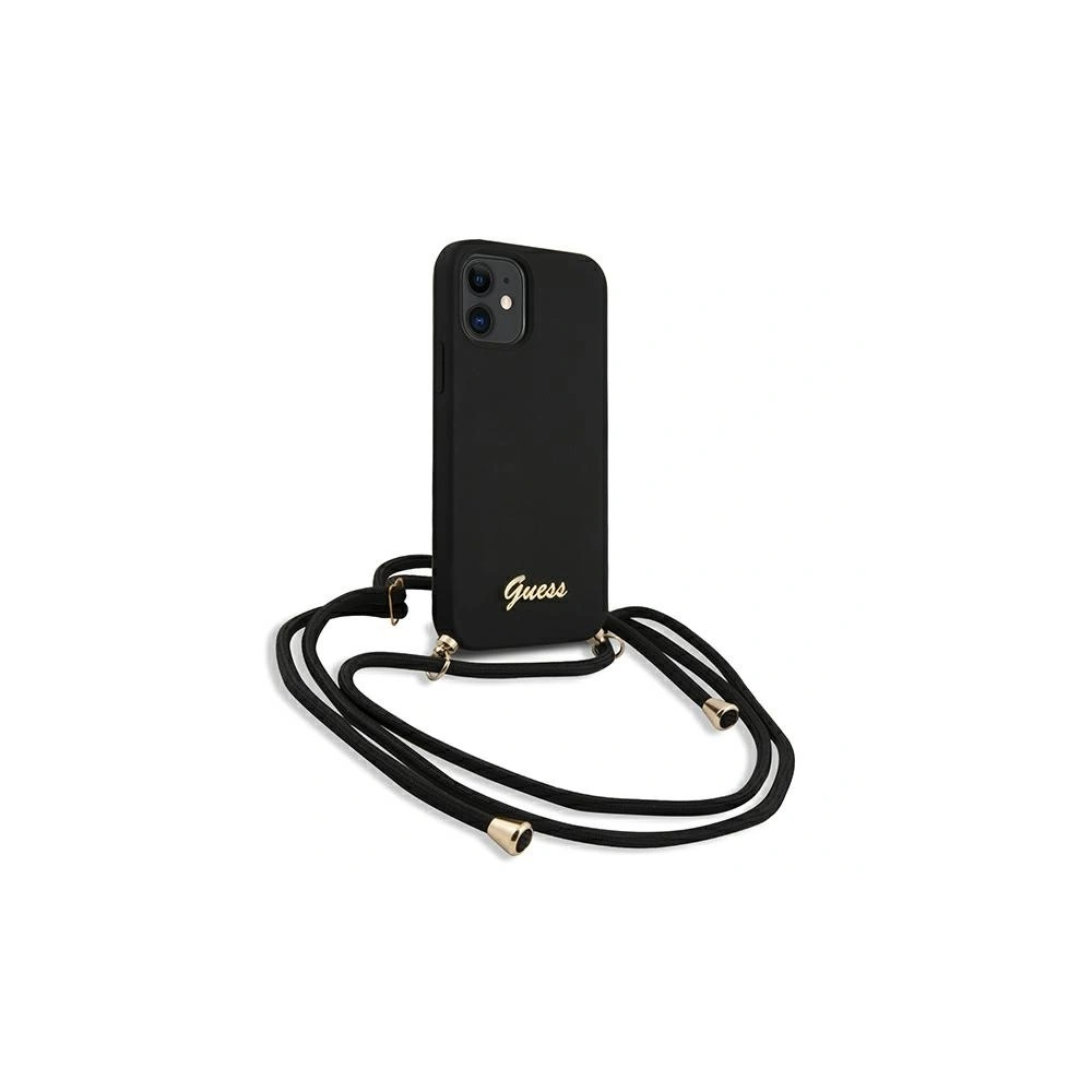 Etui Guess GUHCP12SLSCLMGBK Apple iPhone 12 mini czarny/black hardcase Metal Logo Cord