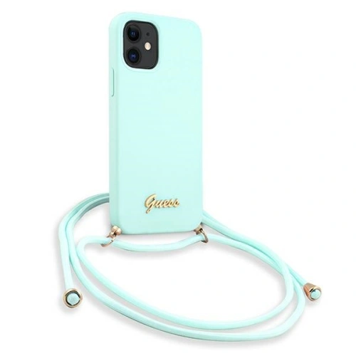 Kup Etui Guess GUHCP12SLSCLMGLB Apple iPhone 12 mini világoskék/light blue hardcase Fém logó zsinór - GUE853BLU - {ean13} - Sklep Home Screen