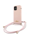 Guess Apple Tasche GUHCP12SLSCLMGLP iPhone 12 mini rosa/rosa Hartschale Metall Logo Cord
