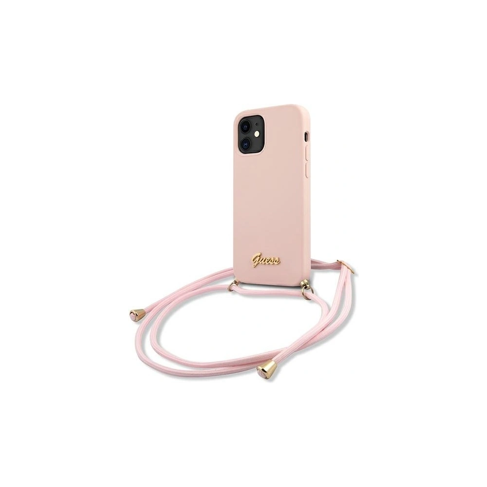 Etui Guess GUHCP12SLSCLMGLP Apple iPhone 12 mini różowy/pink hardcase Metal Logo Cord