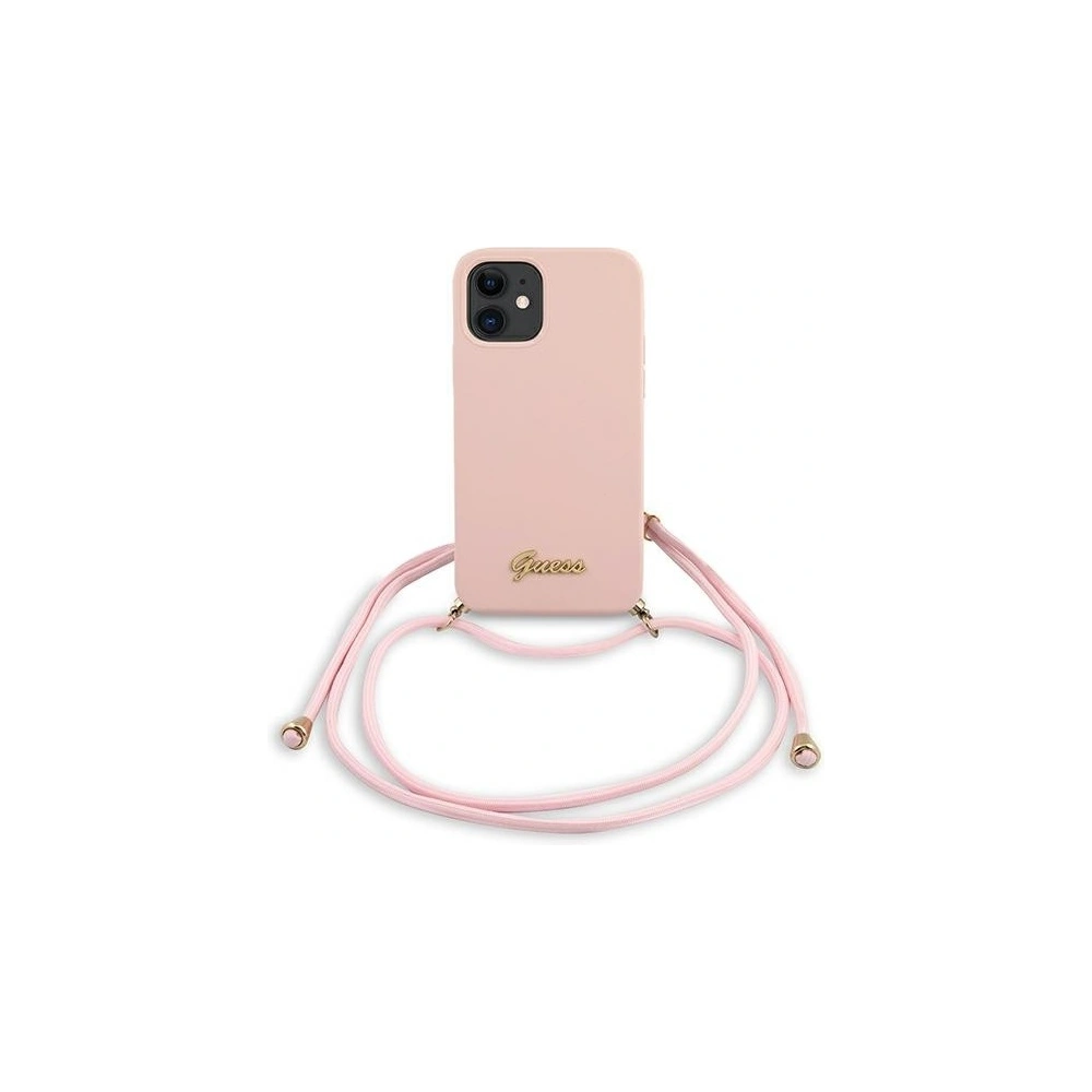 Etui Guess GUHCP12SLSCLMGLP Apple iPhone 12 mini różowy/pink hardcase Metal Logo Cord