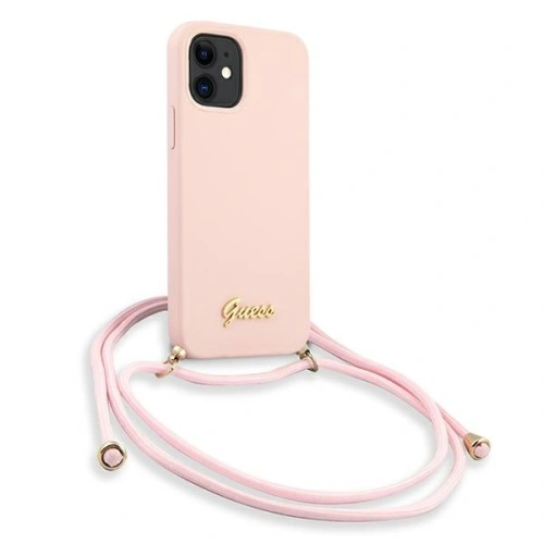 Kup Etui Guess GUHCP12SLSCLMGLP Apple iPhone 12 mini růžový/pink hardcase Metal Logo Cord - GUE854PNK - {ean13} - Sklep Home Screen