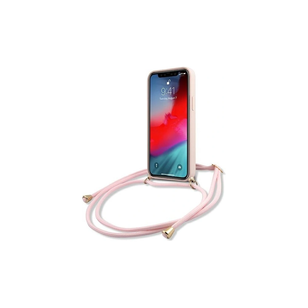 Etui Guess GUHCP12SLSCLMGLP Apple iPhone 12 mini różowy/pink hardcase Metal Logo Cord