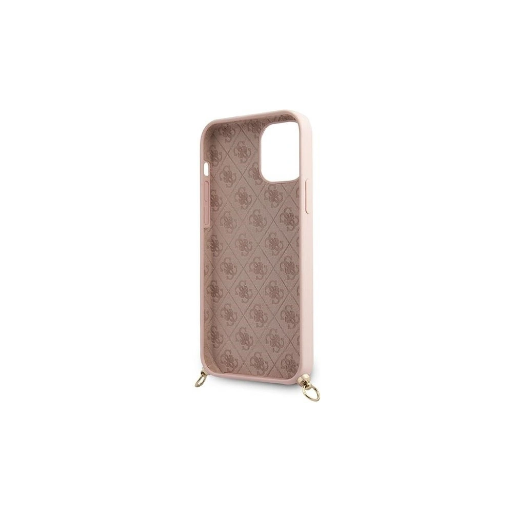 Etui Guess GUHCP12SLSCLMGLP Apple iPhone 12 mini różowy/pink hardcase Metal Logo Cord