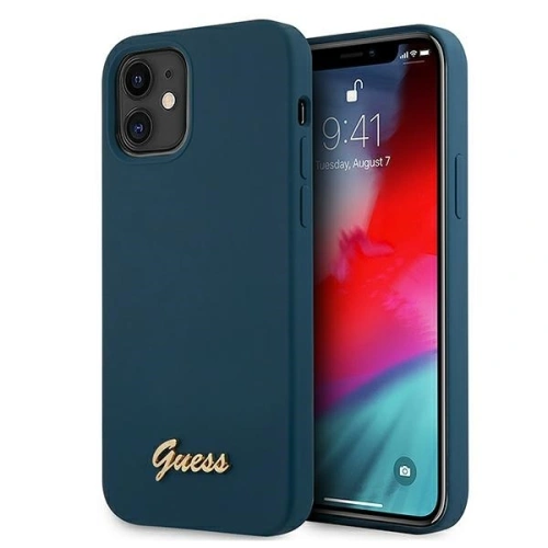 Kup Guess Apple Tasche GUHCP12SLSLMGBL iPhone 12 mini blau/blau Hartschale Metall Logo Script - GUE855BLU - {ean13} - Sklep Home Screen