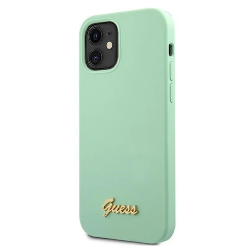 Kup Guess Apple Tasche GUHCP12SLSLMGGN iPhone 12 mini grün/grün Hartschale Metall Logo Script - GUE856GRN - {ean13} - Sklep Home Screen