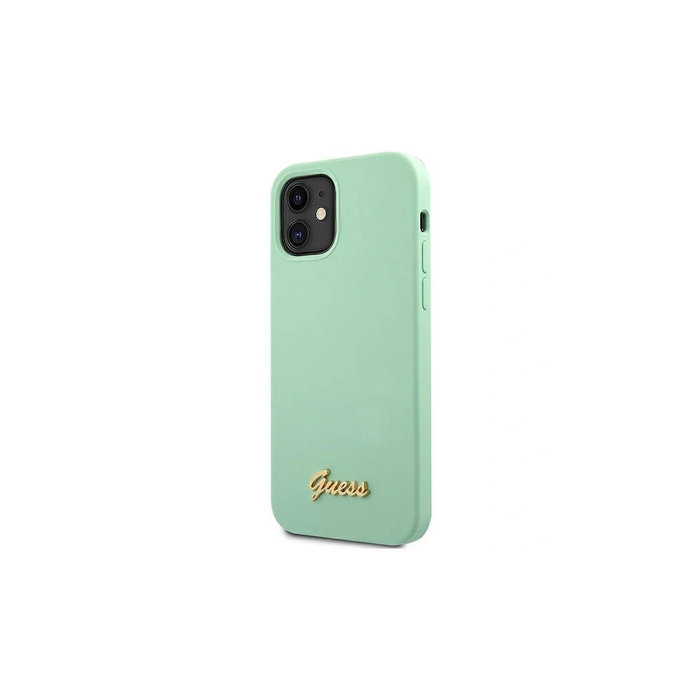 Etui Guess GUHCP12SLSLMGGN Apple iPhone 12 mini zielony/green hardcase Metal Logo Script