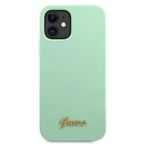 Kup Guess Apple Tasche GUHCP12SLSLMGGN iPhone 12 mini grün/grün Hartschale Metall Logo Script - GUE856GRN - {ean13} - Sklep Home Screen