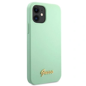 Kup Etui Guess GUHCP12SLSLMGGN Apple iPhone 12 mini zielony/green hardcase Metal Logo Script - GUE856GRN - {ean13} - Sklep Home Screen