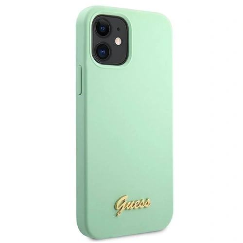 Kup Guess Apple Tasche GUHCP12SLSLMGGN iPhone 12 mini grün/grün Hartschale Metall Logo Script - GUE856GRN - {ean13} - Sklep Home Screen