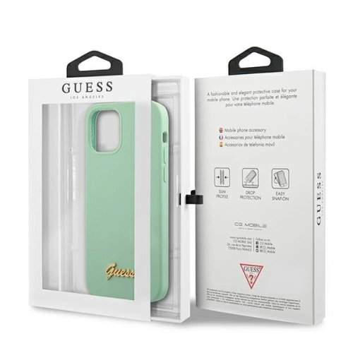 Kup Etui Guess GUHCP12SLSLMGGN Apple iPhone 12 mini zielony/green hardcase Metal Logo Script - GUE856GRN - {ean13} - Sklep Home Screen
