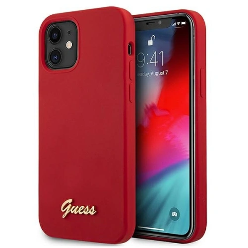 Kup Etui Guess GUHCP12SLSLMGRE Apple iPhone 12 mini piros/red hardcase Metal Logo Script - GUE857RED - {ean13} - Sklep Home Screen
