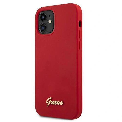 Kup Etui Guess GUHCP12SLSLMGRE Apple iPhone 12 mini czerwony/red hardcase Metal Logo Script - GUE857RED - {ean13} - Sklep Home Screen