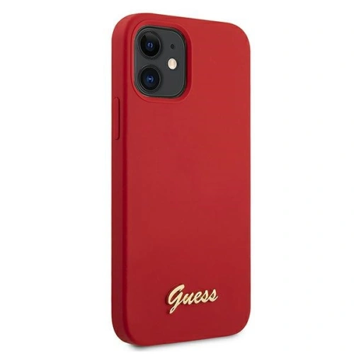 Kup Etui Guess GUHCP12SLSLMGRE Apple iPhone 12 mini czerwony/red hardcase Metal Logo Script - GUE857RED - {ean13} - Sklep Home Screen