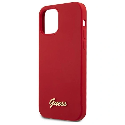Kup Etui Guess GUHCP12SLSLMGRE Apple iPhone 12 mini czerwony/red hardcase Metal Logo Script - GUE857RED - {ean13} - Sklep Home Screen