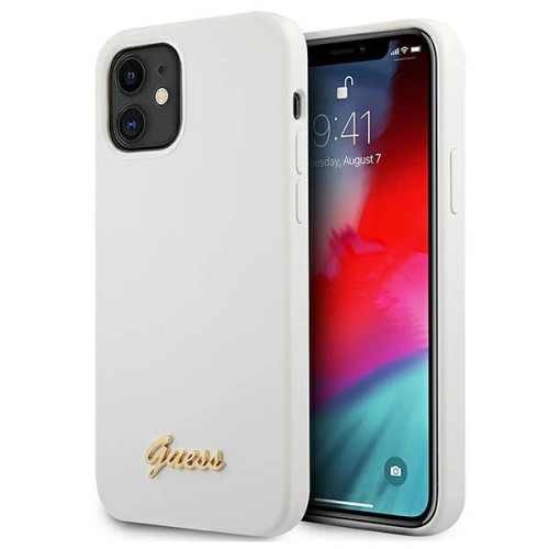Kup Guess Apple Tasche GUHCP12SLSLMGWH iPhone 12 mini weiß/weiß Hartschale Metall Logo Script - GUE858WHT - {ean13} - Sklep Home Screen