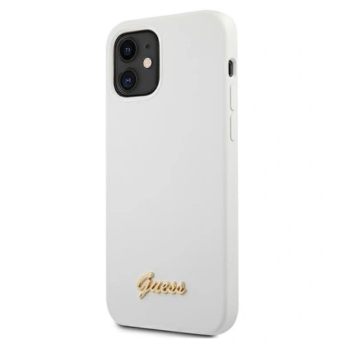 Kup Guess Apple Tasche GUHCP12SLSLMGWH iPhone 12 mini weiß/weiß Hartschale Metall Logo Script - GUE858WHT - {ean13} - Sklep Home Screen