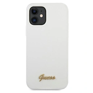 Etui Guess GUHCP12SLSLMGWH Apple iPhone 12 mini bílý/white hardcase Metal Logo Script