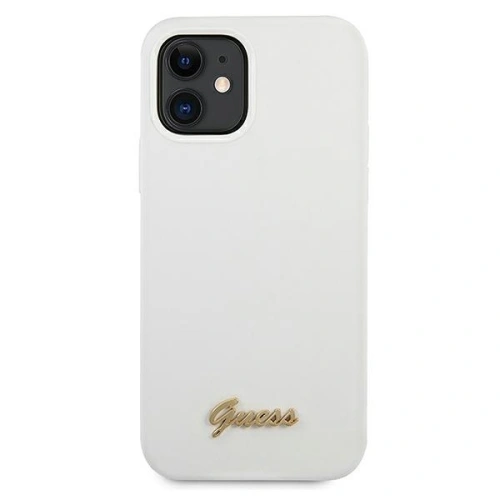 Kup Guess Apple Tasche GUHCP12SLSLMGWH iPhone 12 mini weiß/weiß Hartschale Metall Logo Script - GUE858WHT - {ean13} - Sklep Home Screen