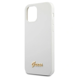 Kup Etui Guess GUHCP12SLSLMGWH Apple iPhone 12 mini alb/white hardcase Metal Logo Script - GUE858WHT - {ean13} - Sklep Home Screen