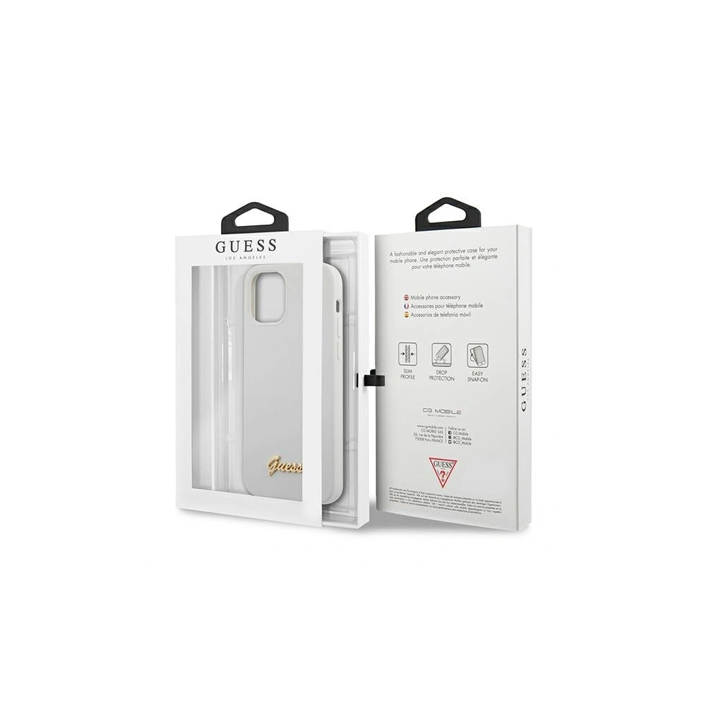 Etui Guess GUHCP12SLSLMGWH Apple iPhone 12 mini biały/white hardcase Metal Logo Script
