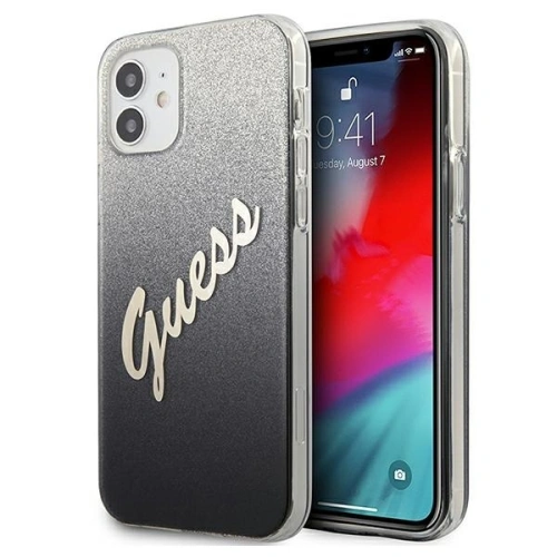Kup Guess Apple Tasche GUHCP12SPCUGLSBK iPhone 12 mini schwarz/schwarz Hardcase Glitter Gradient Script - GUE859BLK - {ean13} - Sklep Home Screen