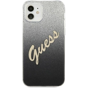 Kup Etui Guess GUHCP12SPCUGLSBK Apple iPhone 12 mini negru/black hardcase Glitter Gradient Script - GUE859BLK - {ean13} - Sklep Home Screen