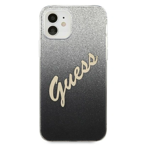Kup Guess Apple Tasche GUHCP12SPCUGLSBK iPhone 12 mini schwarz/schwarz Hardcase Glitter Gradient Script - GUE859BLK - {ean13} - Sklep Home Screen